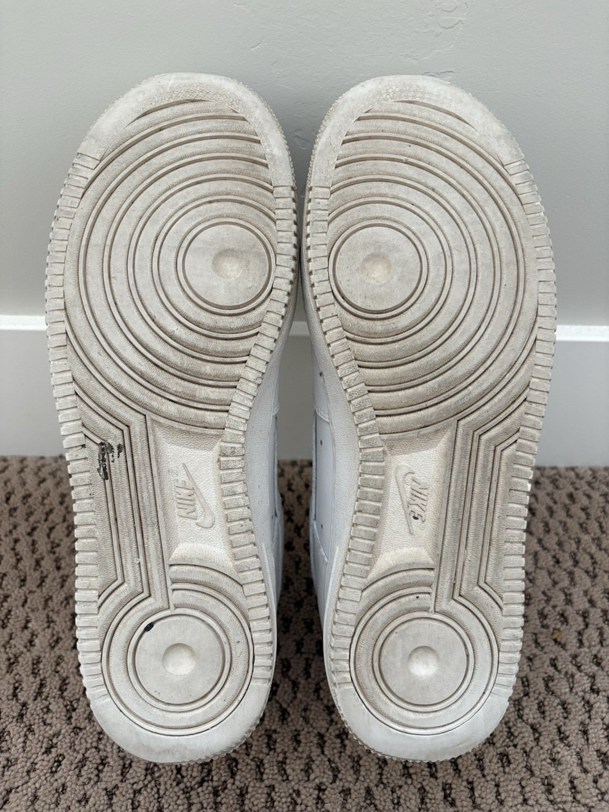 size 12 nike air force 1 '07 low triple white, no original box 79% condition size 12 nike air force 1 '07 low triple white, no original box 79% condition