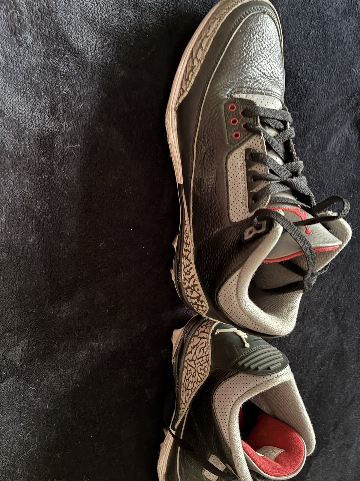 jordan air jordan 3 retro td cleat black cement mid top leather fz8626 001 jordan air jordan 3 retro td cleat black cement mid top leather fz8626 001