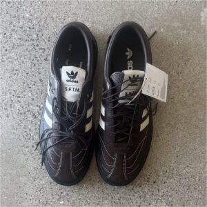 adidas s.f.t.m. men’s brown/white low top lace up athletic sneakers