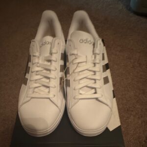 adidas grand court 2.0 men’s low top lace up sneakers white gray gw9255