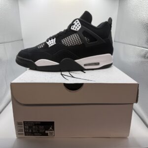 new air jordan 4 retro “white thunder” men size 10 black white fq8138 001 shoes