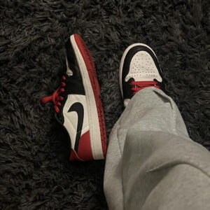 nike air jordan 1 low black red white cz0790 106 retro leather low top sneaker