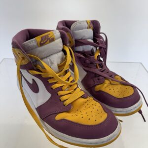 air jordan 1 retro high og brotherhood 2022 men’s size 8.5 purple/yellow shoes