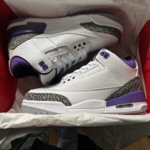 jordan air jordan 3 retro sp white black purple elephant print sneaker ct8532 1…