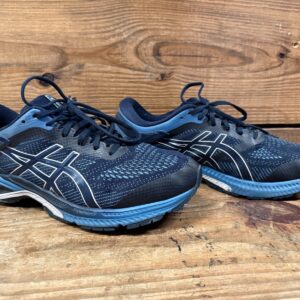 asics gel kayano 26 men running shoes size 12 4e midnight/grey floss used good