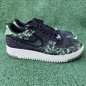 nike air force 1 low crater flyknit black volt men’s size 12 dm0590 002 used