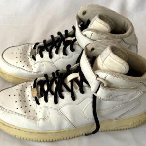 nike air force 1 mid '07 mens 9.5 white leather shoes af1 315123 111 black laces