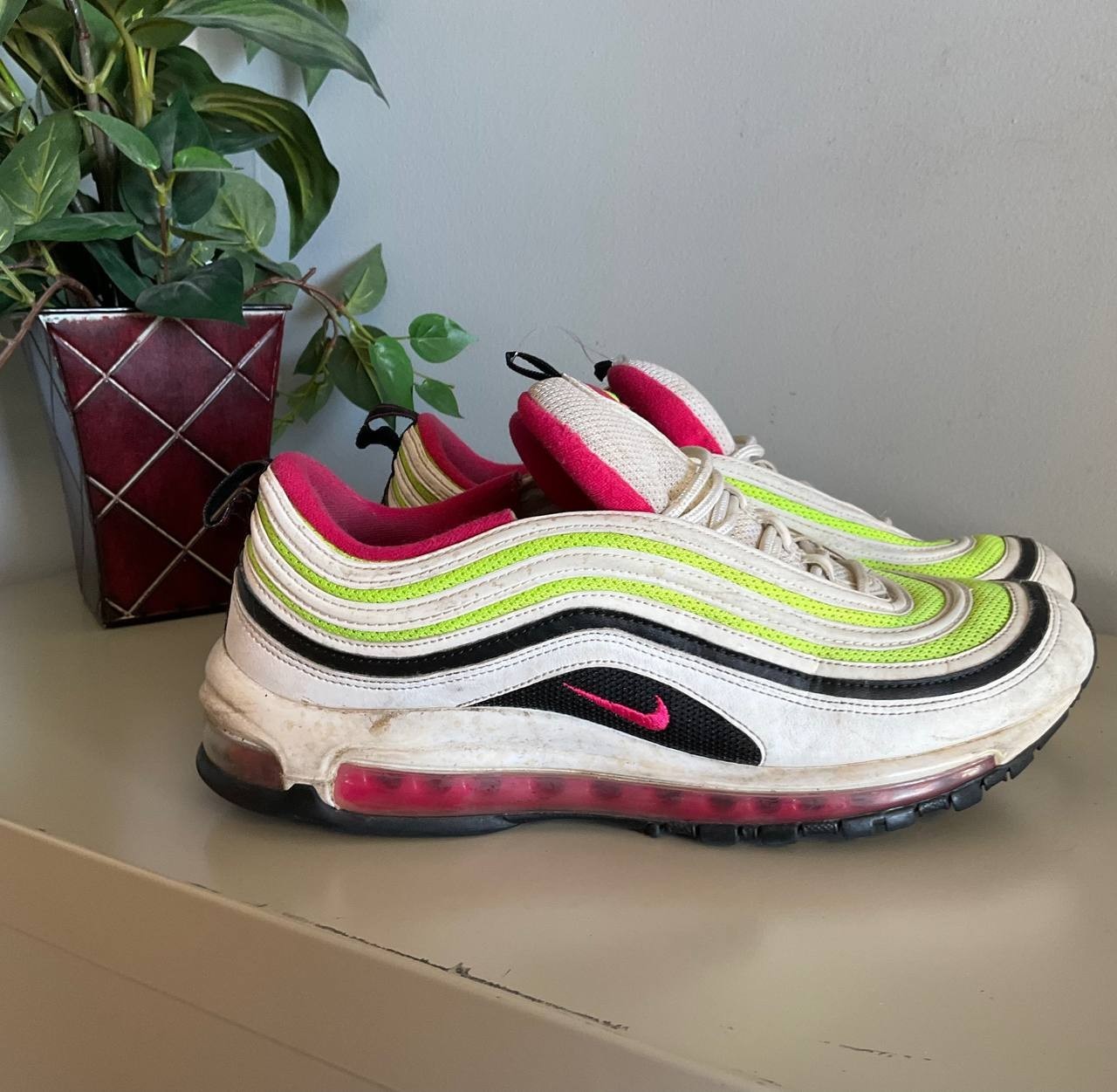 nike air max 97 athletic shoes volt neon glow rush pink c19871 100 mens 10.5 nike air max 97 athletic shoes volt neon glow rush pink c19871 100 mens 10.5