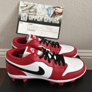 air jordan 1 retro mcs low 'chicago' red white baseball cleats cj8524 611 sz 13