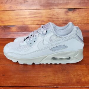 nike air max 90 shoes men 8 wolf grey leather cn8490 001