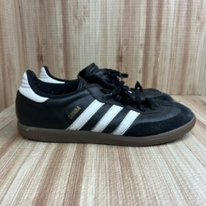 adidas shoes mens size 8.5 samba classic core black leather comfort sneaker