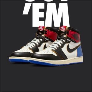 jordan air jordan 1 retro high og x union x fragment high top white black blue …