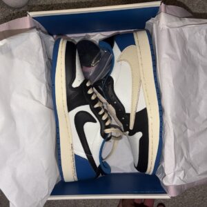 jordan air jordan 1 low og sp fragment x travis scott white black blue dm7866 1…