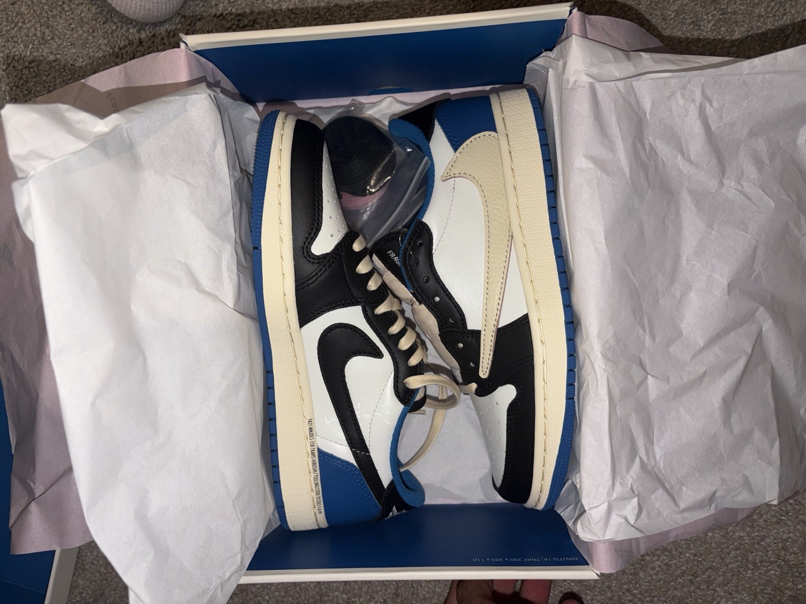 jordan air jordan 1 low og sp fragment x travis scott white black blue dm7866 1… jordan air jordan 1 low og sp fragment x travis scott white black blue dm7866 1…
