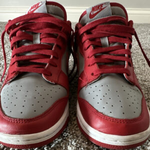 nike dunk low unlv medium grey white varsity red leather dd1391 002