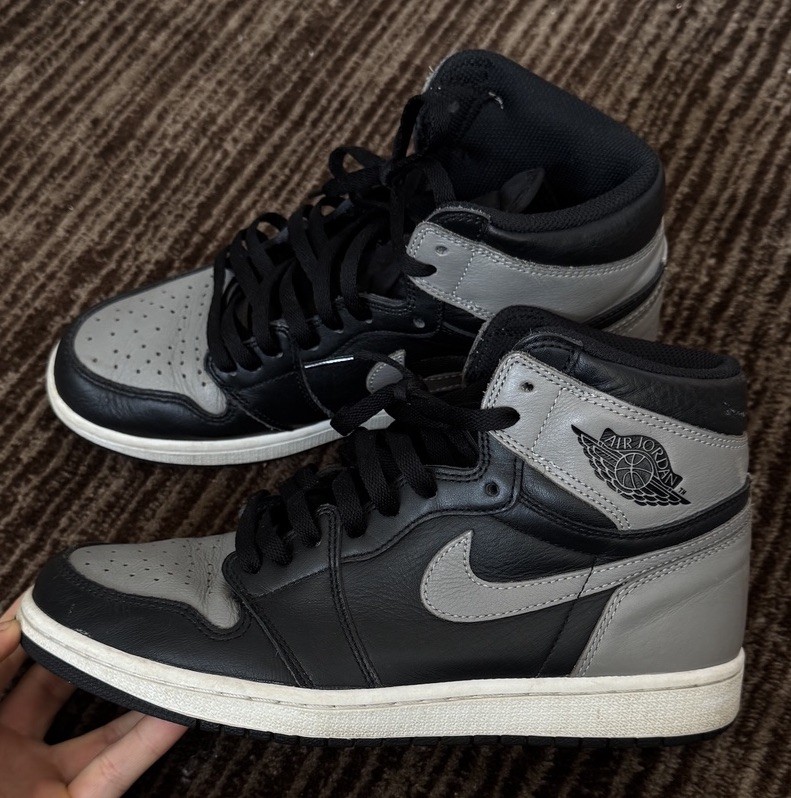 jordan air jordan 1 retro high og shadow 555088 013 black/gray leather men jordan air jordan 1 retro high og shadow 555088 013 black/gray leather men