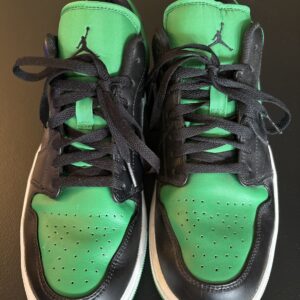 size 10 nike air jordan 1 low alternate bred toe green and black