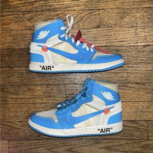 jordan air jordan 1 off white unc blue white high top sneaker men's aq0818 148
