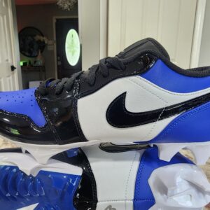 new men's size 9 nike air jordan 1 low td royal blue black white football cleats