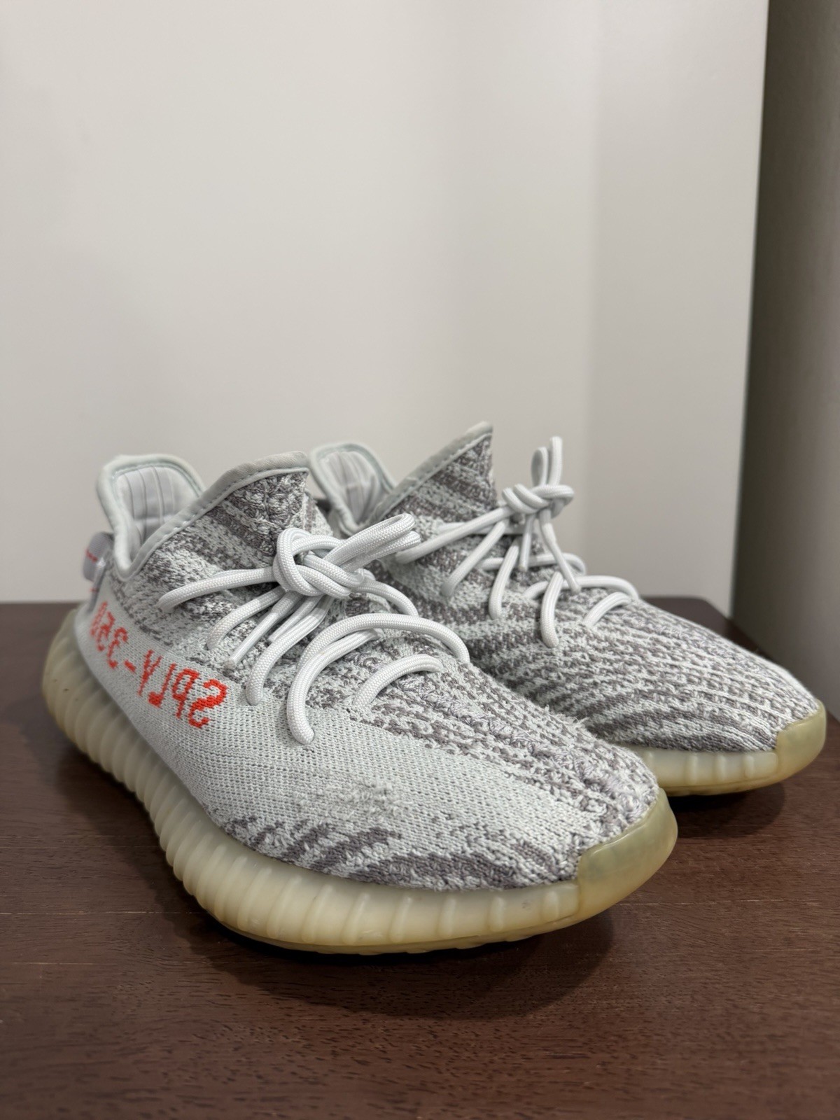 adidas yeezy boost 350 v2 blue tint primeknit lace up striped sneakers adidas yeezy boost 350 v2 blue tint primeknit lace up striped sneakers