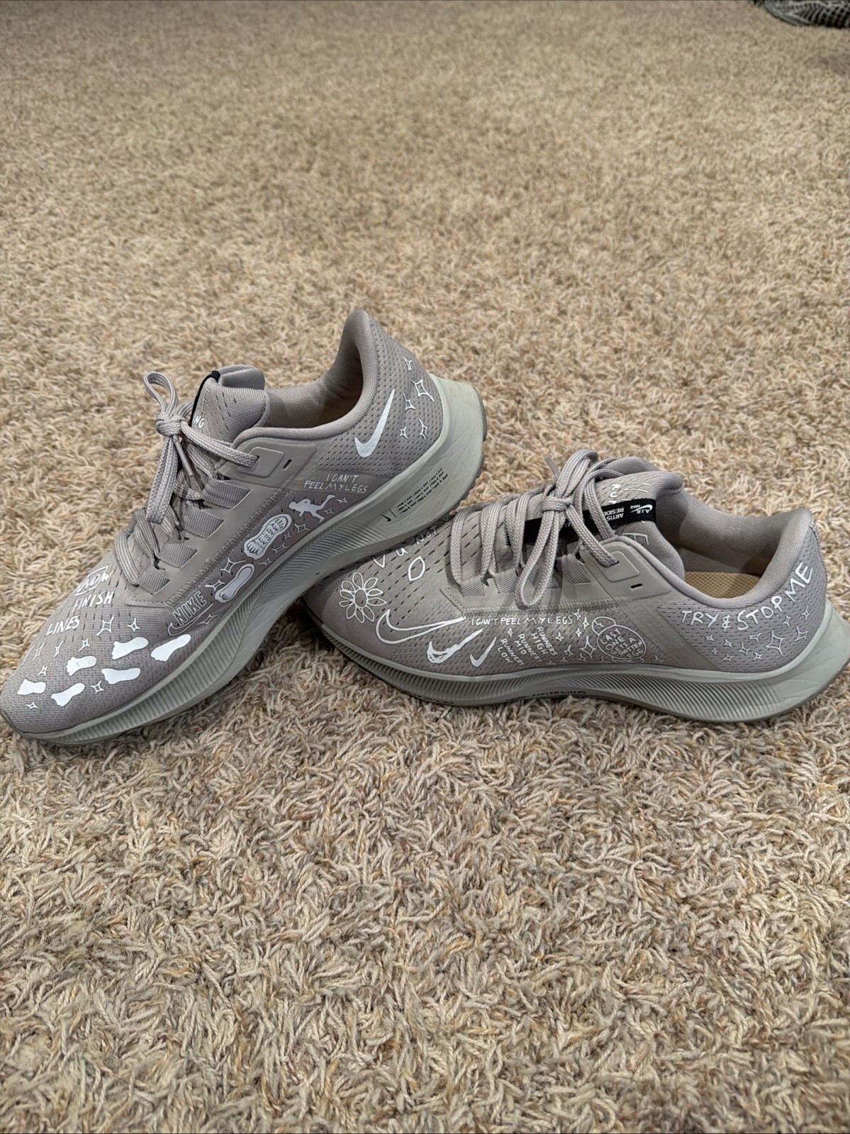 nike air zoom pegasus 38 “nathan bell” running shoes #dm1610 001 gray mens sz 10 nike air zoom pegasus 38 “nathan bell” running shoes #dm1610 001 gray mens sz 10