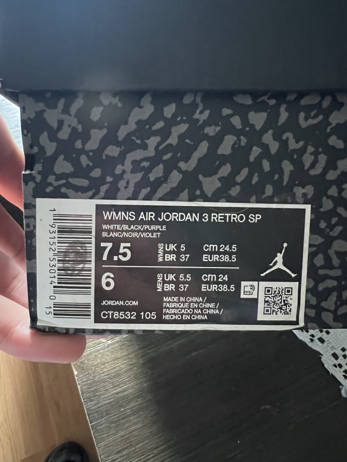 jordan air jordan 3 retro sp white black purple elephant print sneaker ct8532 1… jordan air jordan 3 retro sp white black purple elephant print sneaker ct8532 1…