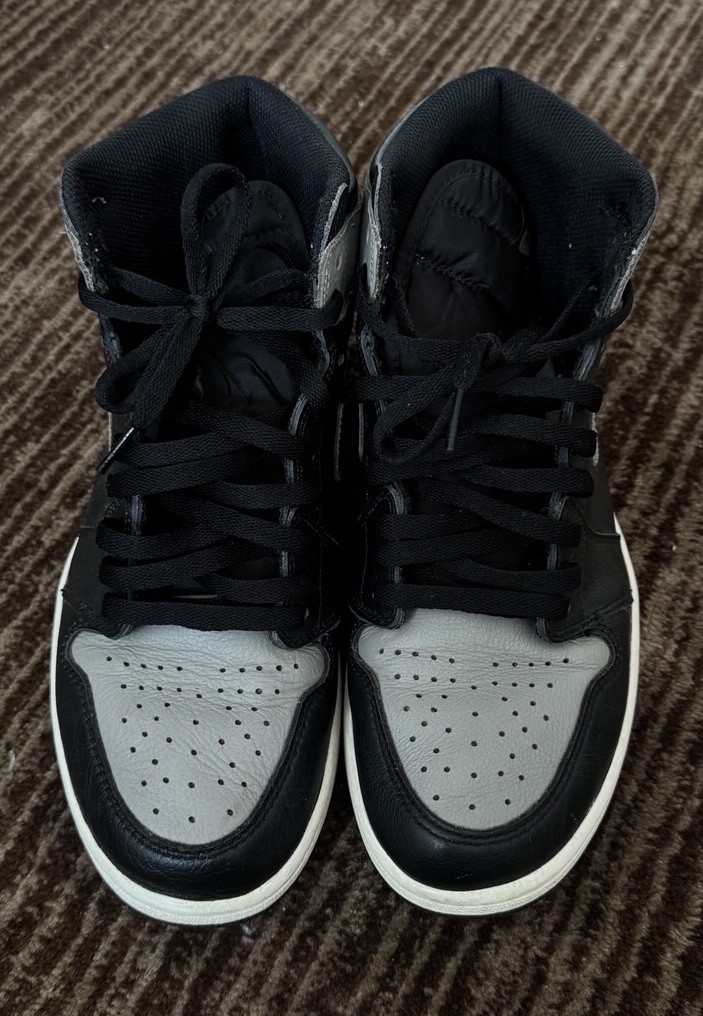 jordan air jordan 1 retro high og shadow 555088 013 black/gray leather men jordan air jordan 1 retro high og shadow 555088 013 black/gray leather men