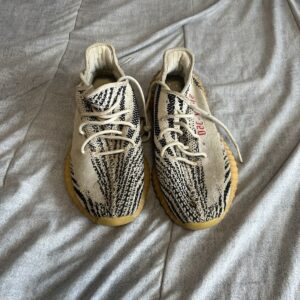 adidas yeezy boost 350 v2 zebra yzy black white red size 11.5 cp9654 used