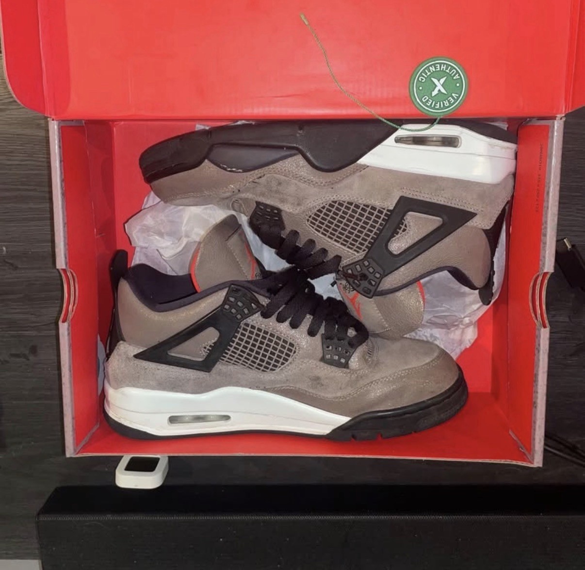 jordan air jordan 4 retro taupe haze suede low top sneaker size 10.5 jordan air jordan 4 retro taupe haze suede low top sneaker size 10.5