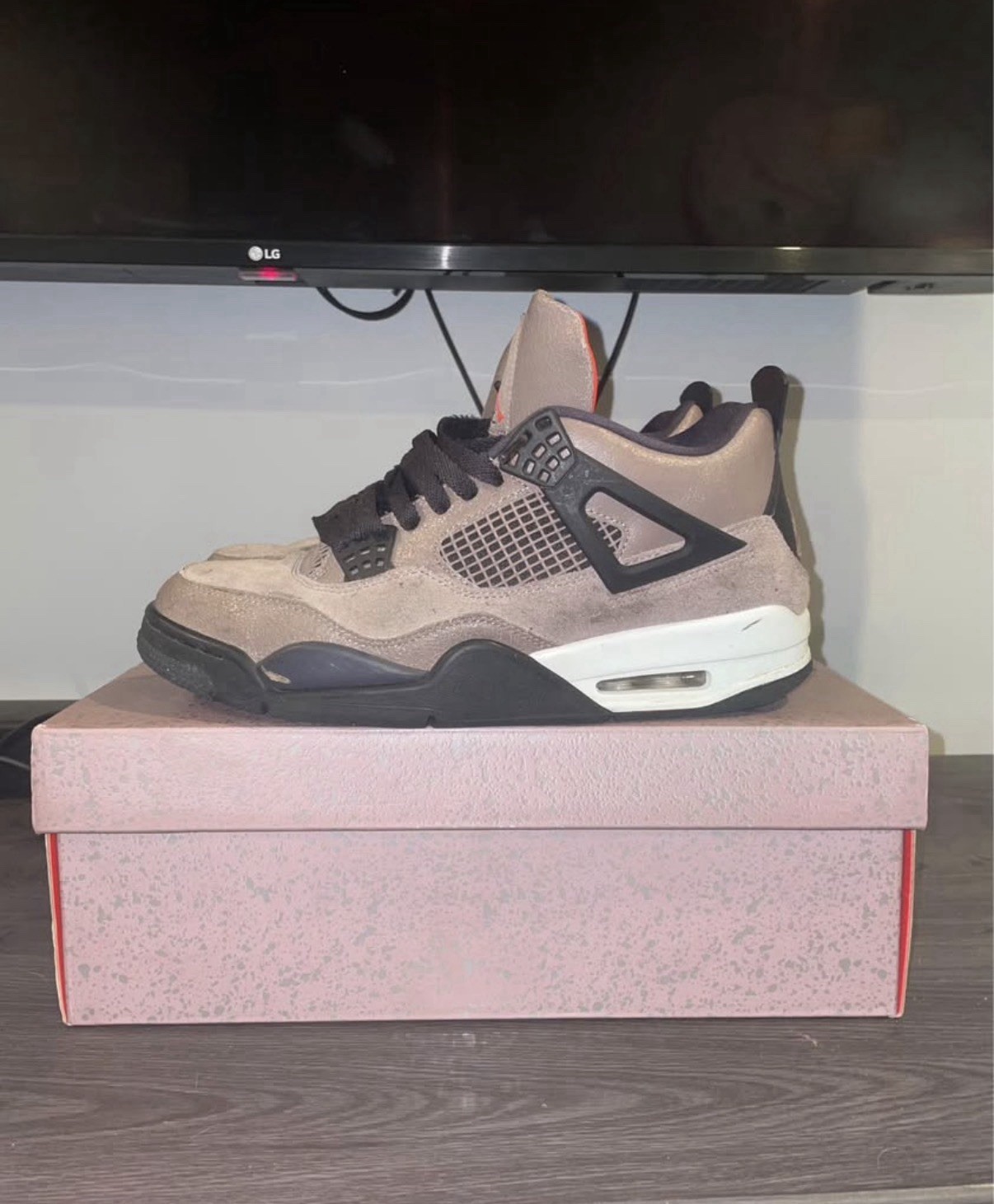 jordan air jordan 4 retro taupe haze suede low top sneaker size 10.5 jordan air jordan 4 retro taupe haze suede low top sneaker size 10.5