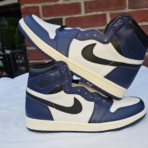jordan air jordan 1 retro high og midnight navy black white leather dz5485 401
