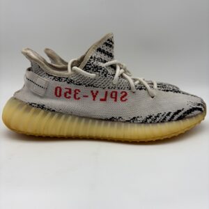 adidas yeezy boost 350 v2 zebra white black red sneakers us size 10 men's cp9654