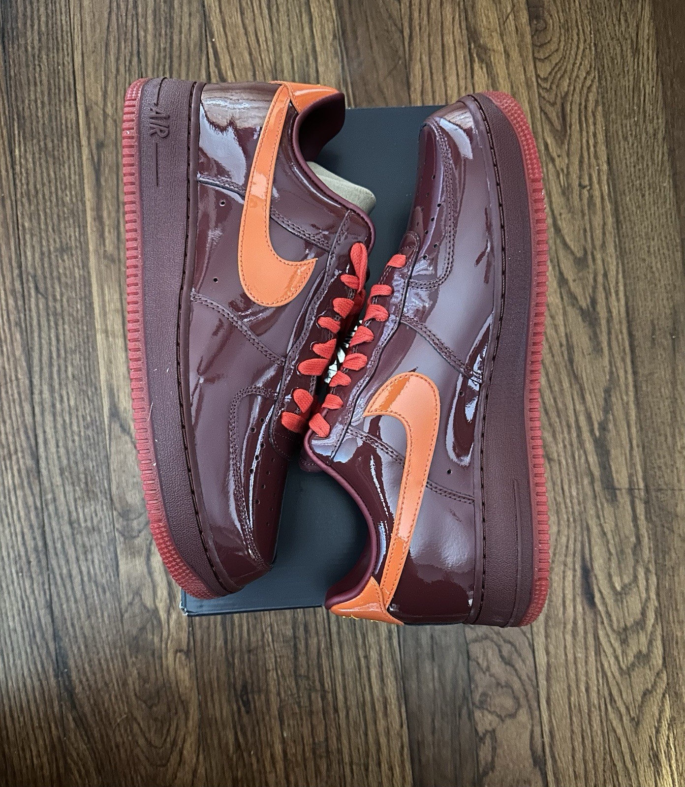 nike air force 1 patent leather dark team red safety orange nike air force 1 patent leather dark team red safety orange