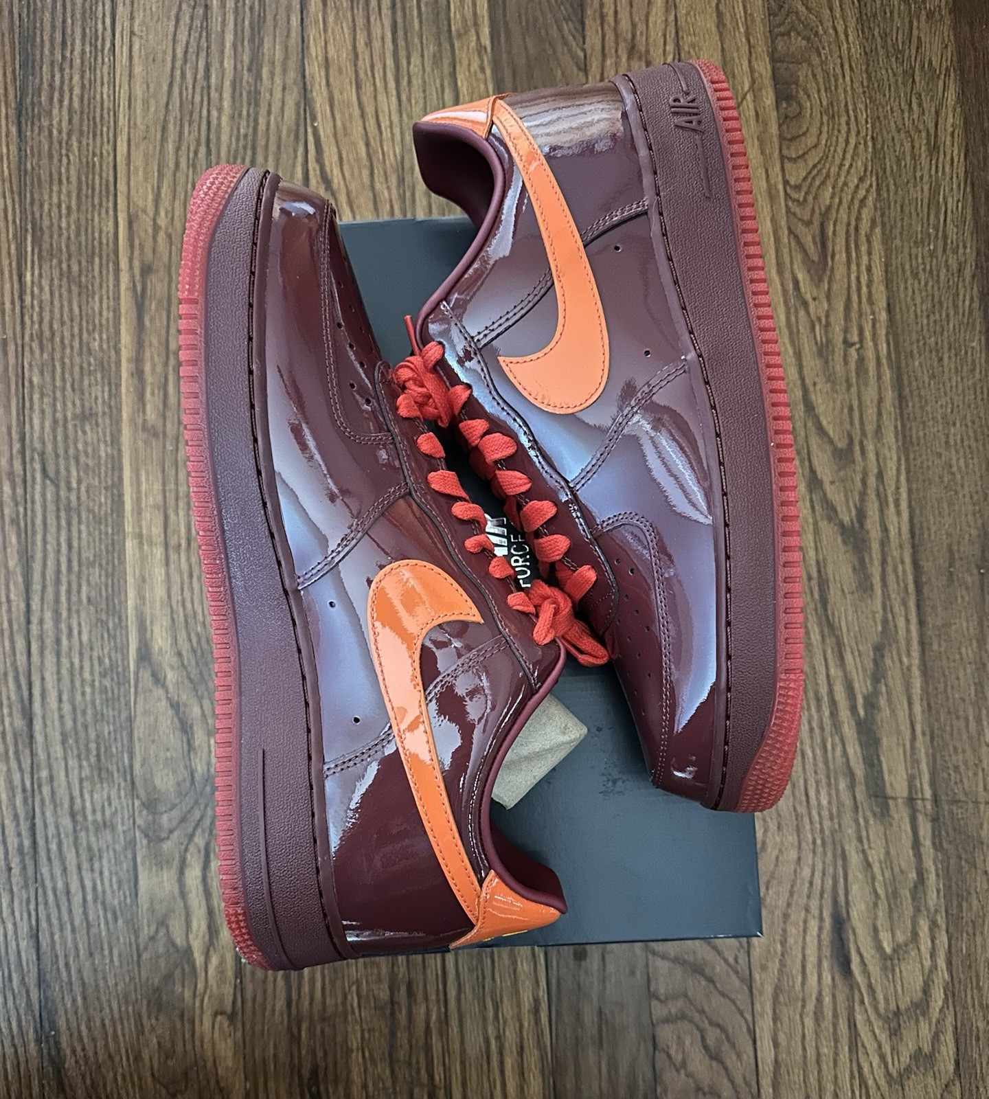 nike air force 1 patent leather dark team red safety orange nike air force 1 patent leather dark team red safety orange