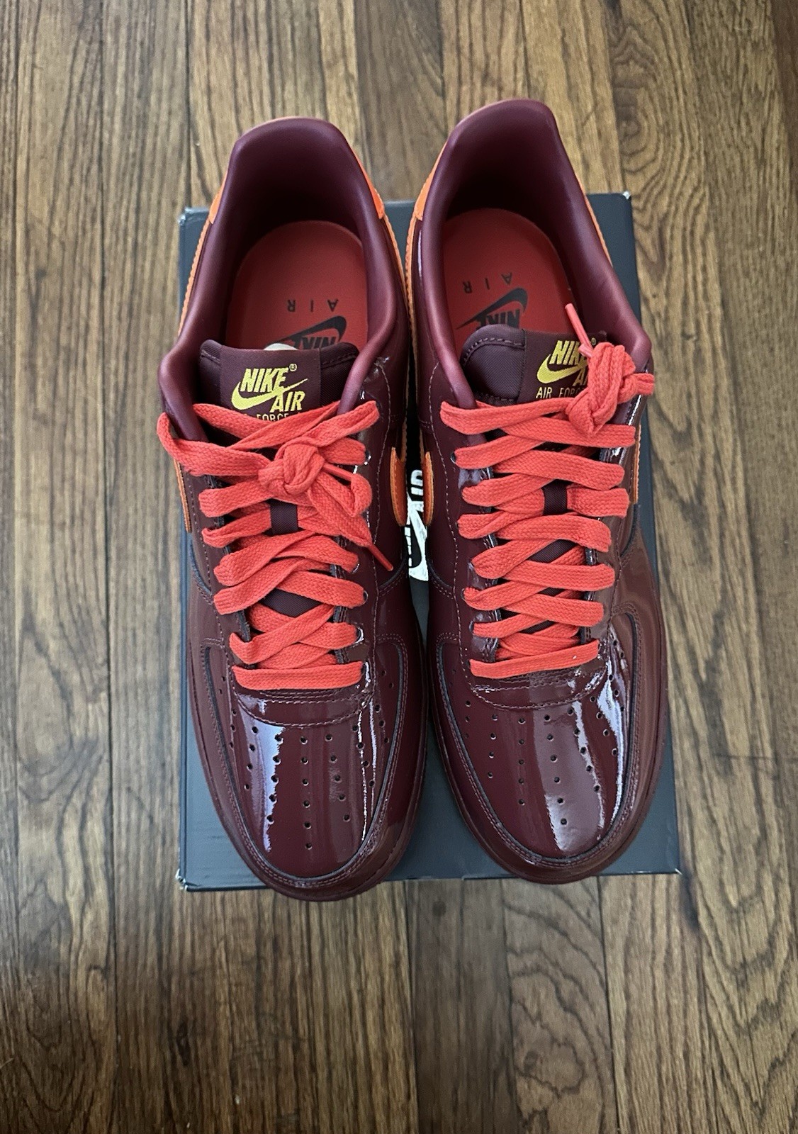 nike air force 1 patent leather dark team red safety orange nike air force 1 patent leather dark team red safety orange