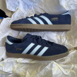 adidas stadt indigo navy gum originals men’s us 8 / women’s 9.5 nwt suede