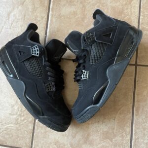 jordan air jordan 4 retro black cat black men’s mid top lace up sneakers