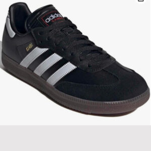 adidas samba indoor soccer shoes black white vivid red unisex classic gum sole