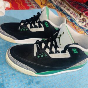 jordan air jordan 3 pine green mid top black/green sneakers ct8532 030