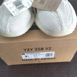adidas yeezy boost 350 v2 bone size 9.5 white cream sneakers with box hq6316