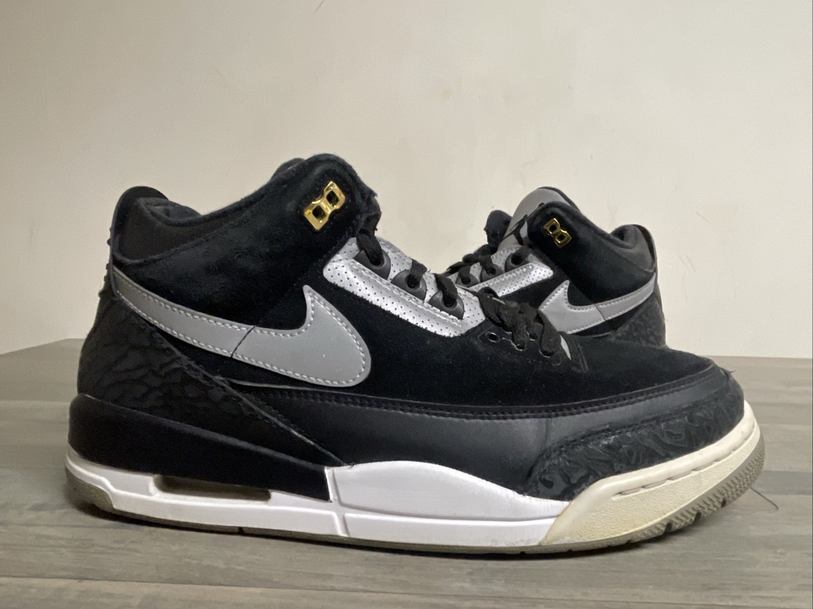 nike air jordan 3 retro tinker black cement sneakers ck4348 007 men's size 11 nike air jordan 3 retro tinker black cement sneakers ck4348 007 men's size 11