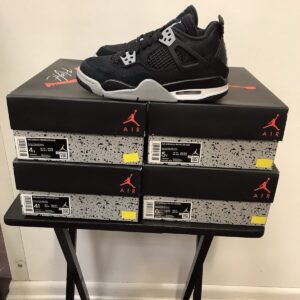 air jordan 4 retro black canvas dv0553 006 grade school size 5y brand new 2022