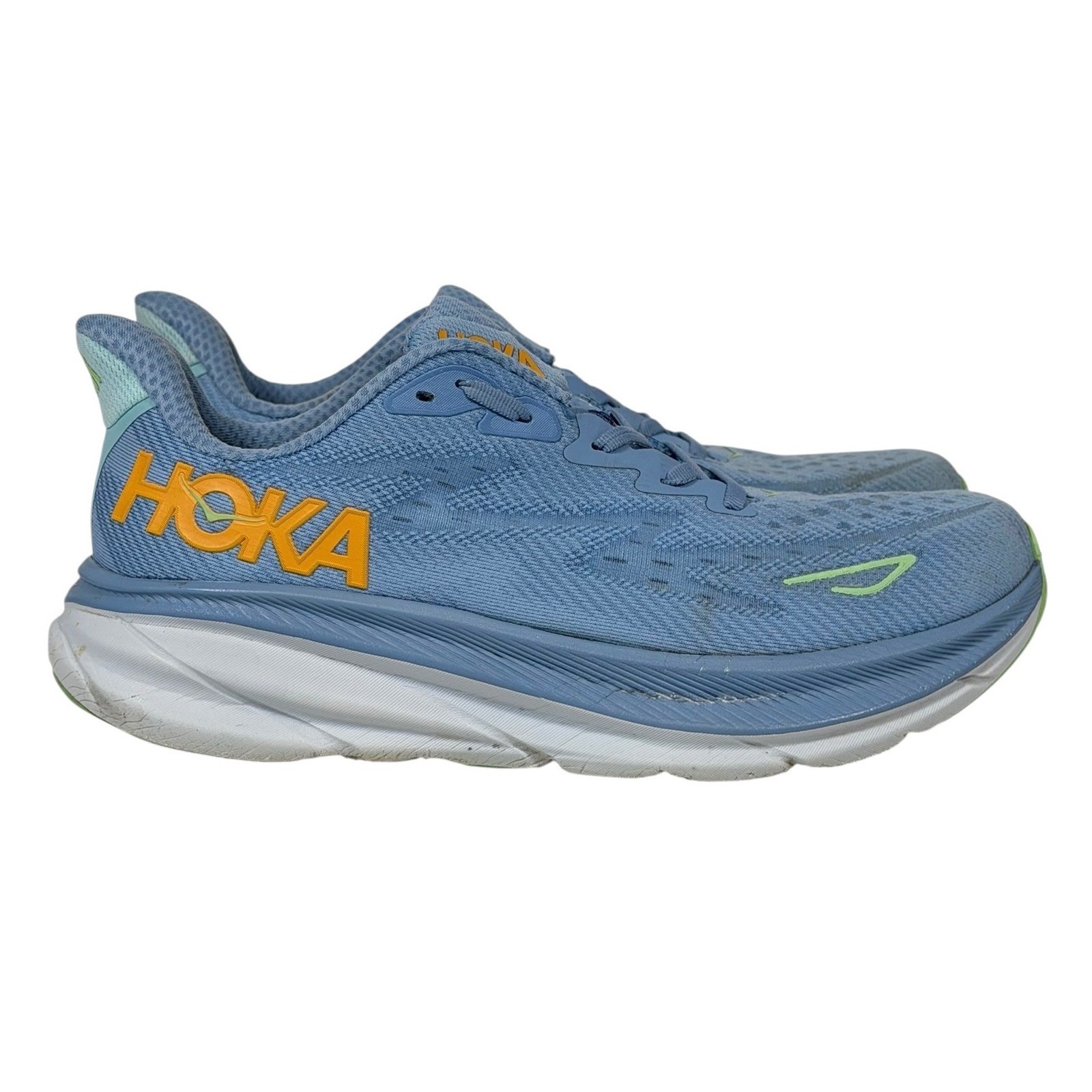 hoka clifton 9 wide mens 9.5 2e blue orange running shoes 1132210 dll sneaker hoka clifton 9 wide mens 9.5 2e blue orange running shoes 1132210 dll sneaker