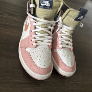 jordan air jordan 1 zoom air high top leather lace up colorblock sneakers