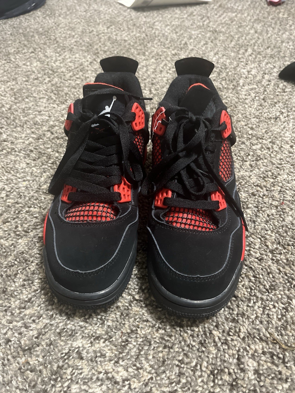 jordan air jordan 4 retro red thunder black red mid top athletic sneakers jordan air jordan 4 retro red thunder black red mid top athletic sneakers