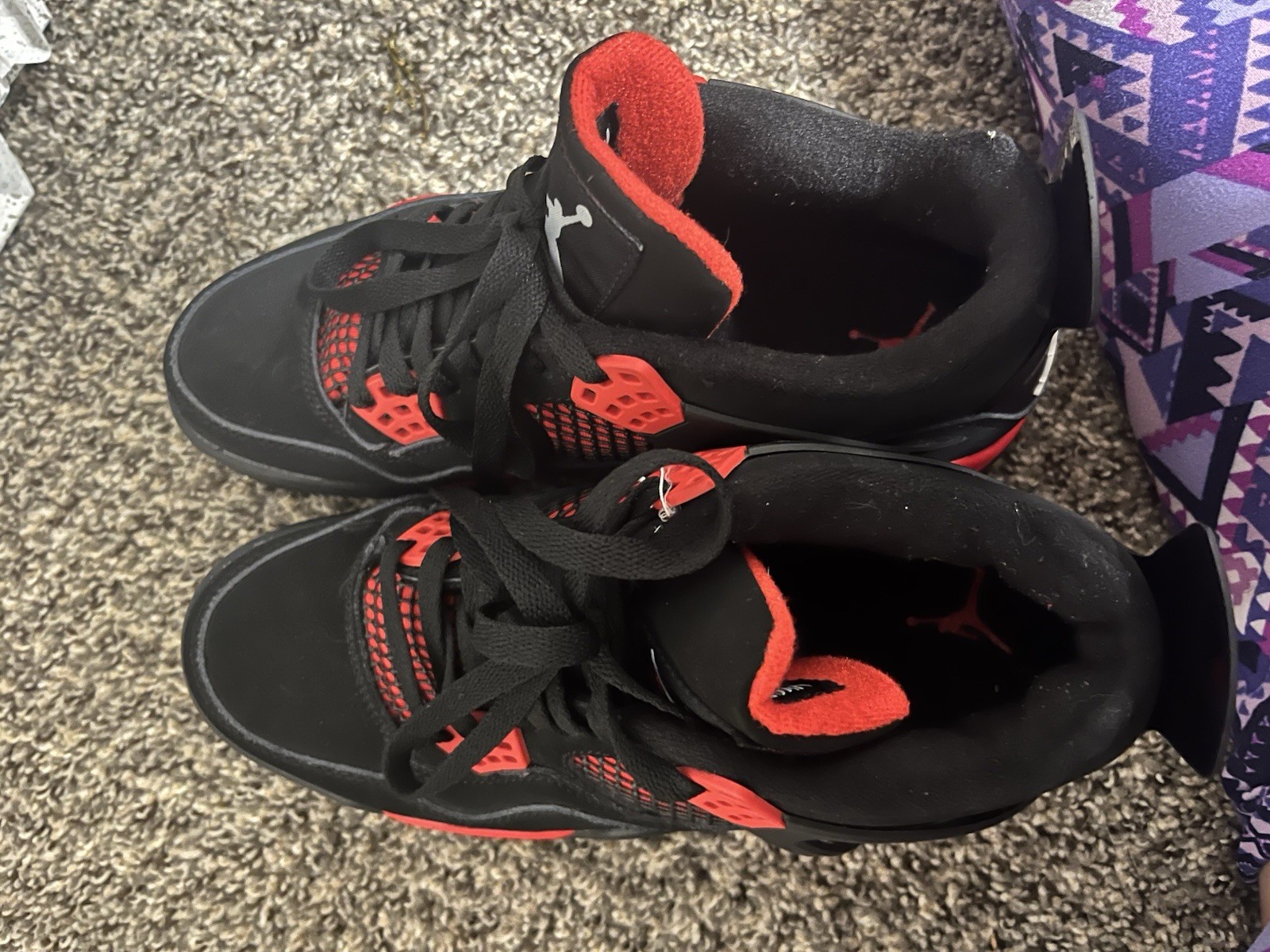 jordan air jordan 4 retro red thunder black red mid top athletic sneakers jordan air jordan 4 retro red thunder black red mid top athletic sneakers
