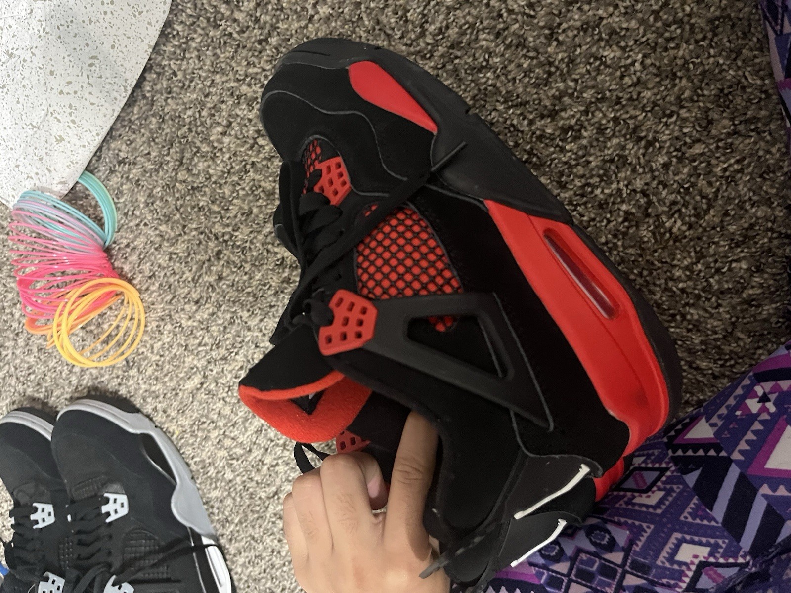 jordan air jordan 4 retro red thunder black red mid top athletic sneakers jordan air jordan 4 retro red thunder black red mid top athletic sneakers