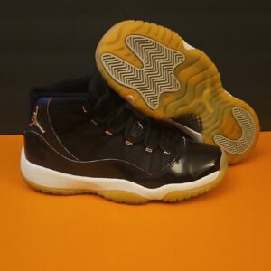 jordan air jordan 11 retro black gum high top lace up rubber athletic shoes