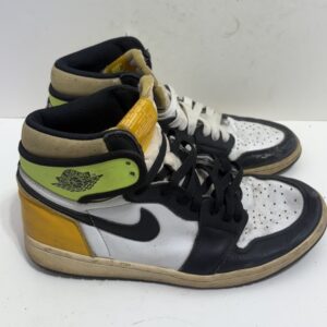 7266) nike air jordan 1 one retro high white/volt 555088 116 men’s size 10.5