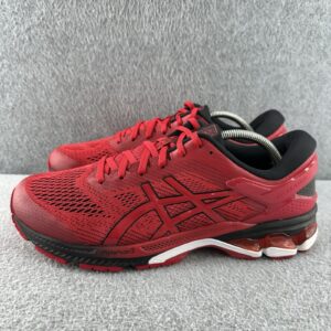 asics gel kayano 26 mens size 11.5 red black athletic running shoes sneakers